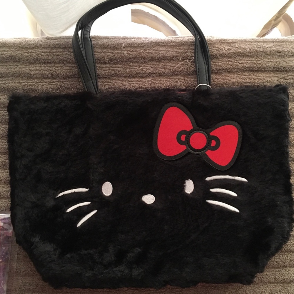 Large Furry Hello Kitty Tote
